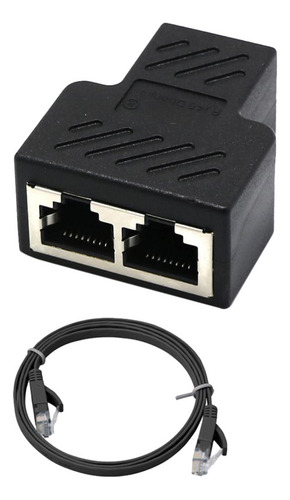 1 A 2 Zócalo Lan Ethernet Red Rj45 Plug Divisor Extensor