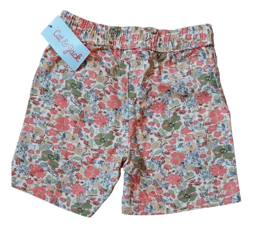 Short Floreado Con Bolsillos Laterales