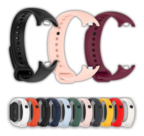 Kit 3 Pulseiras Compatível Mi Band 9 Mi Band 8 Trava Metal