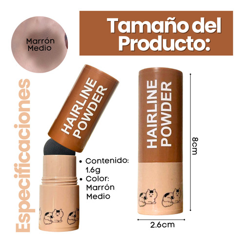 Polvo Maquillaje Fibra Capilar Cubre Raíz Cabello Calvicie F