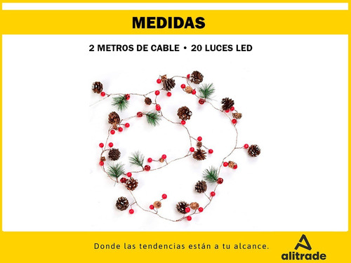 Imagen 5 de 10 de Luces Navidad Led Cálida Adornos Navideños Guirnalda Usb