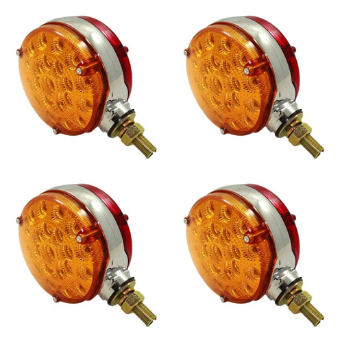 Pack 4 Focos Redondo Bicolor Led Mv Para Camión Estanque