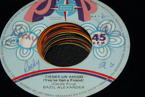 Jch- Bazil Alexander Tienes Un Amigo 45 Rpm Vinilo