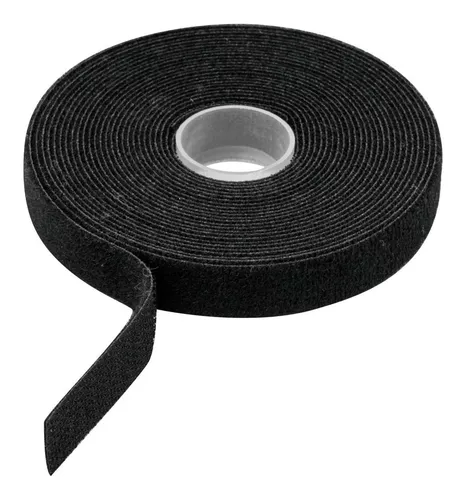 Velcro doble cara color negro de 3/4' x 22.86 m
