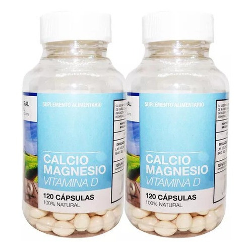 Calcio + Magnesio + Vitam D3 Nf 2 Frascos 240 Capsulas 2x120
