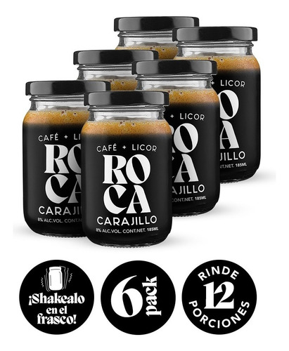 Roca Carajillo Digestivo Café Expreso Licor Herbal 6pack