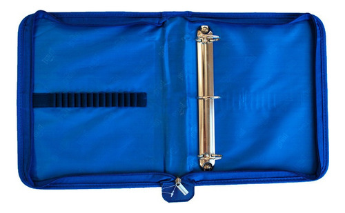 Carpeta Everlast Forrada Con Cierre Carta 83707 Diseño Azul Cuadrados