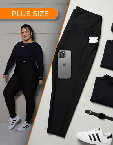 Calça Legging Com Bolso Sem Transparencia Academia Plus Size - R$ 40,1