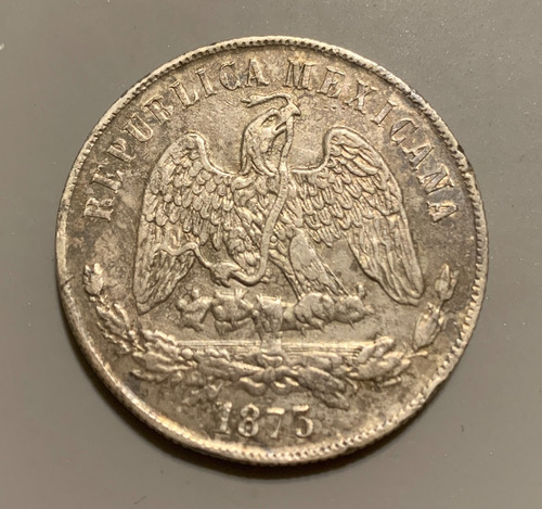 1 Peso 1873, Mexico, Peso Y Balanza, Patina Tornasol.