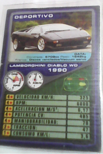 Lamborghini Diablo Wo 1990- Deportivo-sports Cards-coleccion