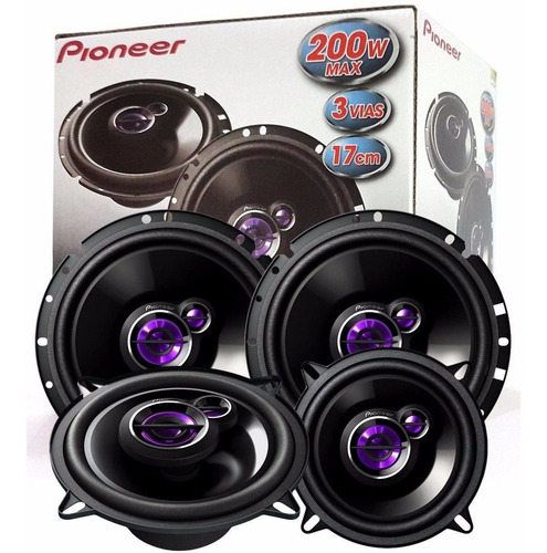 Kit 4 Falantes Pioneer Porta Dianteira/ Traseira Peugeot 207