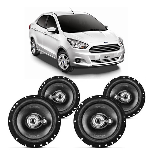 Falante Ford Ka+ 2015 A 2021 Bravox 240w Rms Automotivo Kit