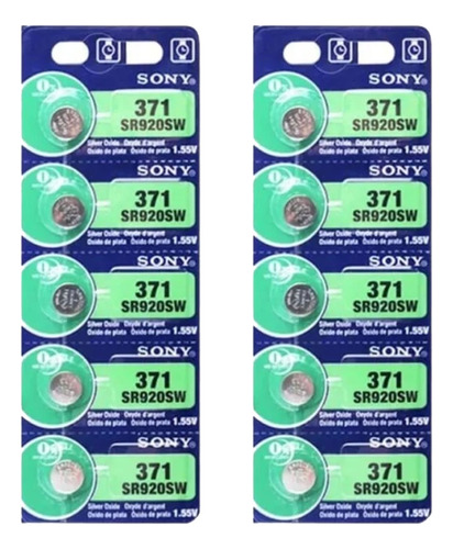 10 Baterías Sr920sw Pila Reloj 371 Botón Sony Original 1.55v