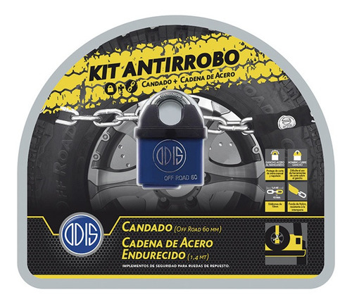 Candado 60mm + Cadena Serie Off Road Odis