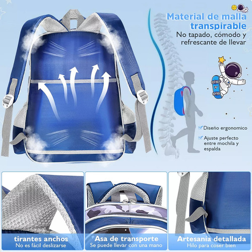 Kit De Mochila Escolar 3d Moda Para Niña Y Niño Con 6 Ruedas, Mochilas Impermeable Con Bolsa De Almuerzo Y Bolsa De Papelería, Mochilas Trolley