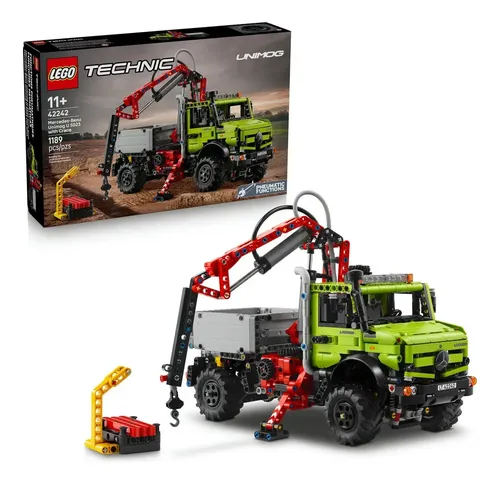 LEGO Technic Mercedes-Benz Unimog U 5023 com Guincho 42242; Conjunto de construção caminhão; modelo detalhado com recursos para crianças explorarem e recriarem brincadeiras de construção; 11+