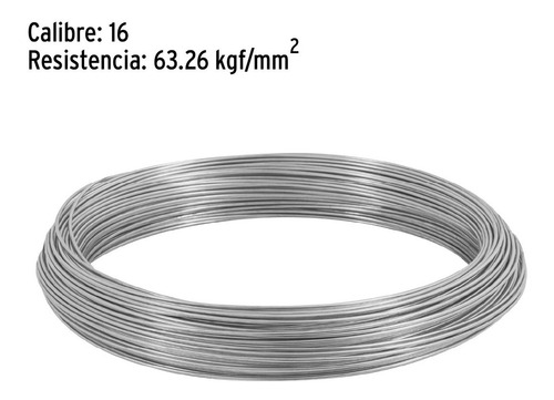 Kilo De Alambre Galvanizado, Calibre 16, Fiero 44467 Plateado