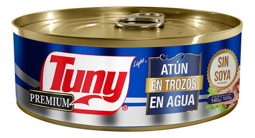 5 Pzs Tuny Lomo De Atun En Agua Light Premium 140gr
