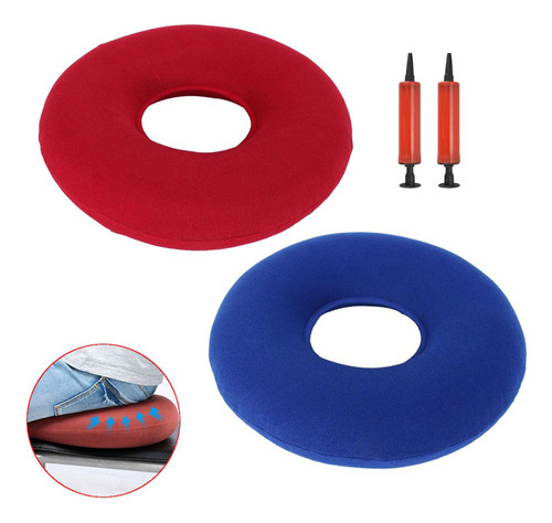 Cojín Inflable Tipo Rosquilla, 2 Piezas, Portátil