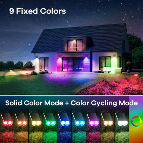 Focos Solares Impermeables Rgb Para Exteriores Paquete De 2