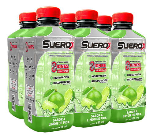 Pack Bebida Isotónica Suerox Limon De Pica 6x630 Ml