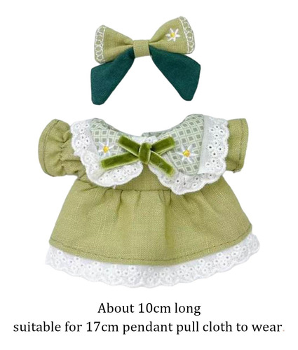 Vestido De Muñeca De Felpa Con Lazo Para El Pelo, Traje De