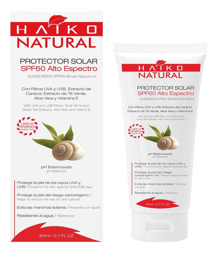 Protector Solar Spf60 Alto Espectro X 80 Ml Haiko Natural