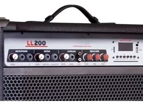 Caixa Amplificada Ll200 Com 1 Par De Microfone - Karaokê Cor Preto