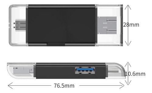 Lector 6 En 1 Usb-c Tf Sd Microsd Otg Adaptador Celulares Pc