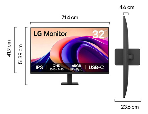 Lg Monitor 32u631a-b Qhd Ips (2560x1440) 32 Ref Rate 100hz Negro