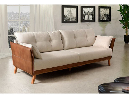 4 Pé Palito De Madeira 15cm Para Móveis Retro Sofá Cama Box Cor Marrom-claro