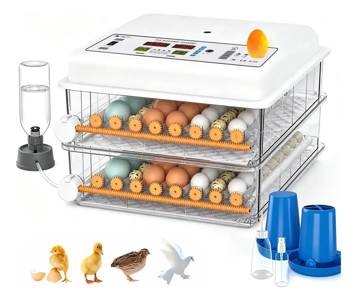 Incubadora Inteligente UNICORN TOOLS para 128 Huevos con Volteo Automático, Control de Temperatura y Humedad