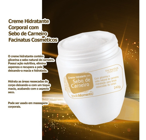 10 Hidratante Corporal Sebo De Carneiro Facinatus Cosméticos
