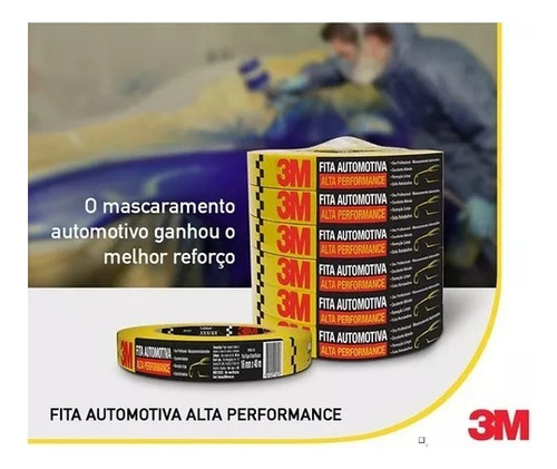 Fita Crepe 3m Alta Performance 16mm X 40m Amarela - 20 Unid.