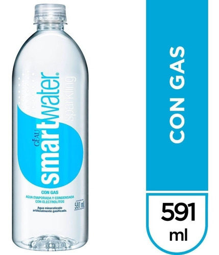 Agua Smartwater Con Gas 591 Ml. X 6 Unidades