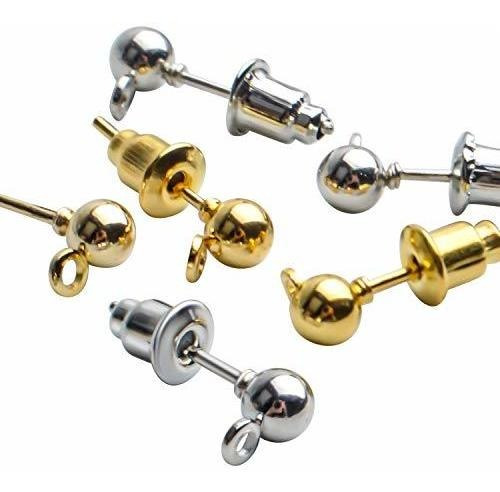 Aylifu Postes Y Respaldos Para Aretes, 100 Piezas Postes Par