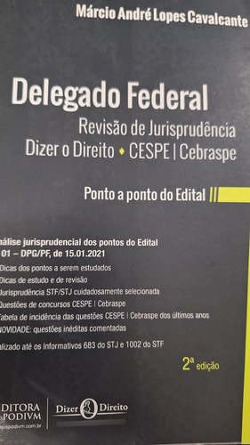 Delegado Federal Revisão De Jurisprudência Márcio André Lopes Cavalcante Em Excelente Estado De Conservação Aceito Envio Módico (Usado)