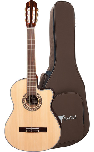 Violão Eagle Master Emn-880c Nylon Abeto Maciço Com Capa