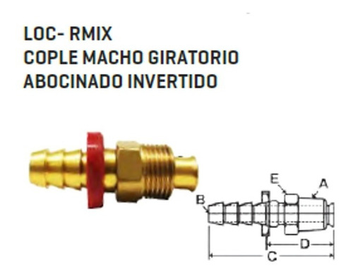 Cople Macho Giratorio 1/4 A Abocinado 45° Invertido 1/4gates