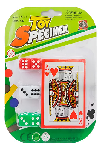 Set Juego De Poker Cartas Con 6 Dados Juego De Mesa 55281