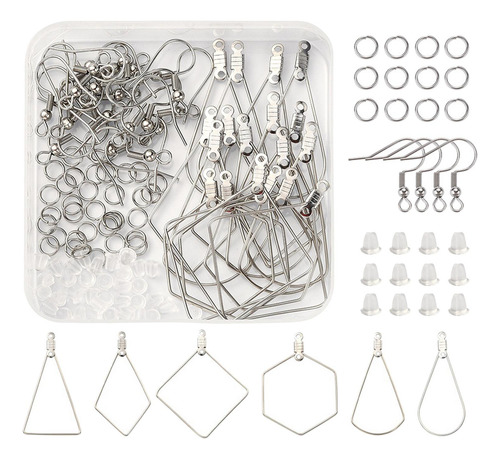 196x Kit Para Hacer Aretes Geometría Abalorios Aros Para
