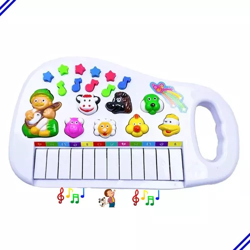 Teclado Infantil Musical Fazendinha Som Animais P/ Crianças