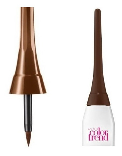 Delineador Líquido Para Ojos Tono Cafe Color Trend De Avon. Color Marrón mate Efecto Mate