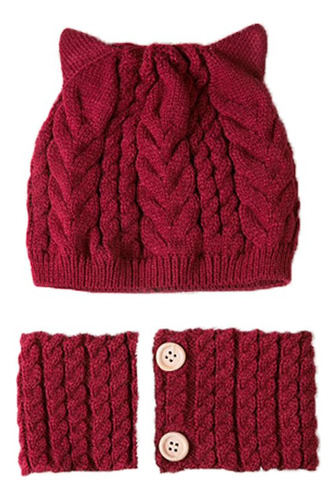 Conjunto De Gorro De Punto Cálido Y Bufanda Para Niños Y Niñ