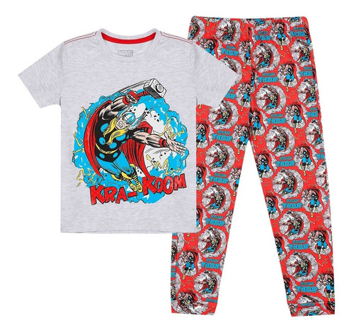 Imagen 1 de 7 de Pijama Dos Piezas Camiseta Y Pantalon Niño Gris Marvel