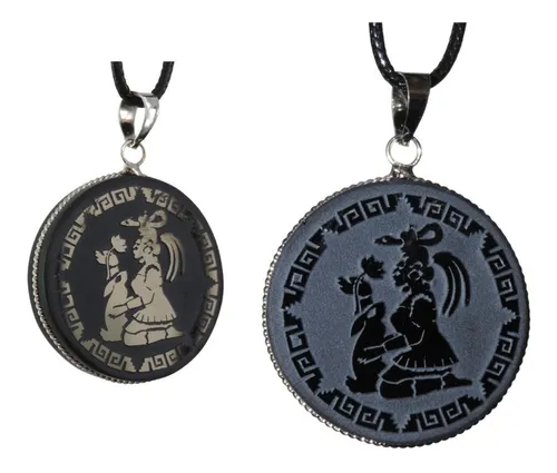comprar Dije Ixchel Diosa Maya Luna Fertilidad Grabado Obsidiana Ch