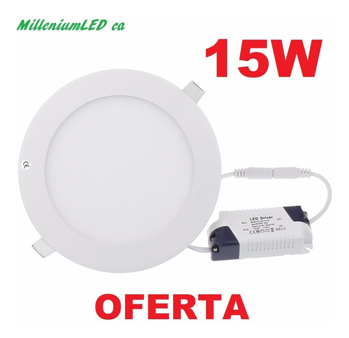Lampara Led Panel 15w Empotrar Luz Blanca - 7$ Al Mayor