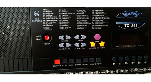 Imagem 3 de 6 de Kit Teclado Estudante Spring Tc-261 Tipo Yamaha + Suporte