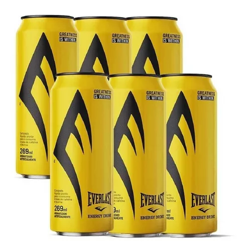 Energético Everlast Energy Drink Zero Sódio 269ml Kit 6 Lata