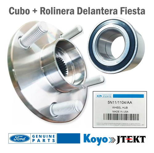 Cubo Y Rolinera Delantera Ford Fiesta Power Max Move Ka 1.6